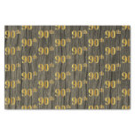 [ Thumbnail: Faux Wood, Faux Gold 90th (Ninetieth) Event Tissue Paper ]