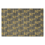 [ Thumbnail: Faux Wood, Faux Gold 92nd (Ninety-Second) Event Tissue Paper ]