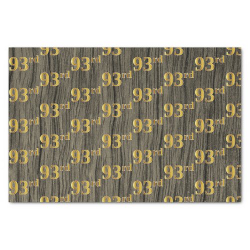 Faux Wood Faux Gold 93rd Ninety_Third Event Tissue Paper