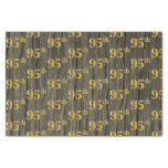 [ Thumbnail: Faux Wood, Faux Gold 95th (Ninety-Fifth) Event Tissue Paper ]