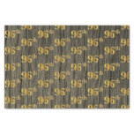 [ Thumbnail: Faux Wood, Faux Gold 96th (Ninety-Sixth) Event Tissue Paper ]