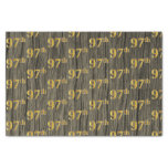 [ Thumbnail: Faux Wood, Faux Gold 97th (Ninety-Seventh) Event Tissue Paper ]