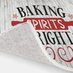 Faux wood gingerbread baking spirits bright rug