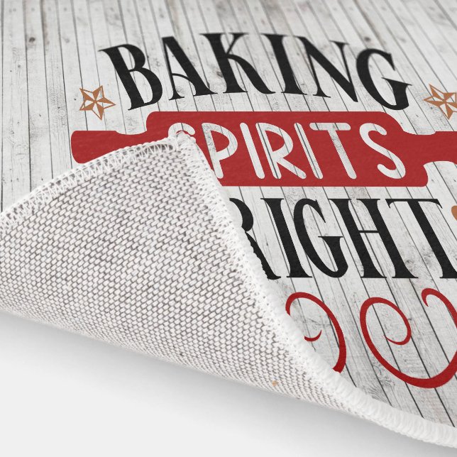Faux wood gingerbread baking spirits bright  rug (Indoor)