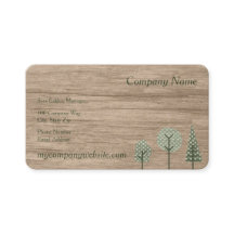 Faux Wood Grain Green Dot Trees Business Card