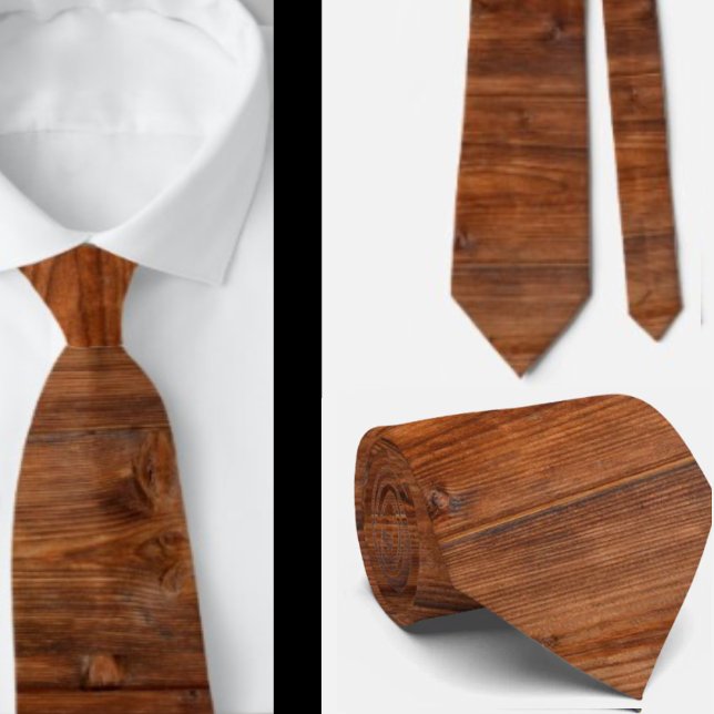 Faux Wood Grain Masculine Rustic Neck Tie Necktie (Creator Uploaded)