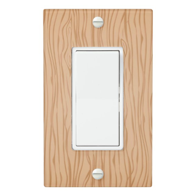 Faux Wood Grain Single Rocker Switch Plate Rustic (In Situ)