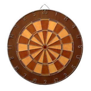 Faux Wood Inlaid Dart Board