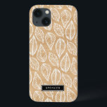 Faux Wood | Leaves Pattern Custom iPad Mini Case<br><div class="desc">Customizable iPad mini case featuring white leaves pattern on a faux wood background. Other pattern and available.</div>