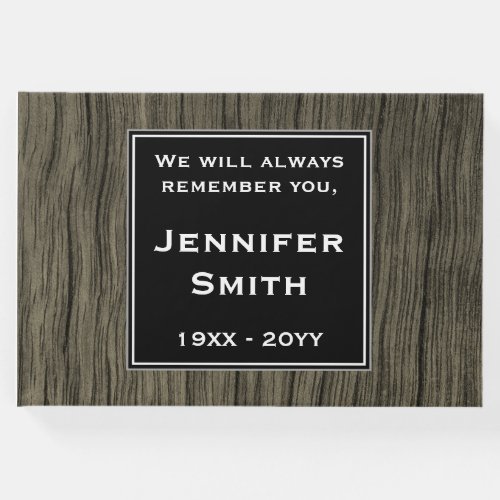 Faux Wood Look Mournful Sympathies Guestbook