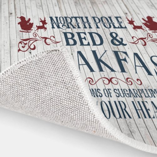 faux wood North Pole Bed Breakfast Christmas  Rug