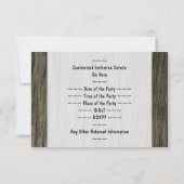 Faux Wood, Painted Text Look, 95th Birthday + Name Invitation (Back)