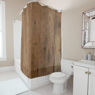 Faux Wood Planks Shower Curtain