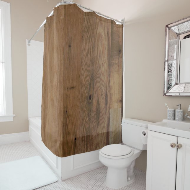 Faux Wood Planks Shower Curtain (In Situ)