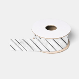 Faux Wood Slats White Customizable Grosgrain Ribbon