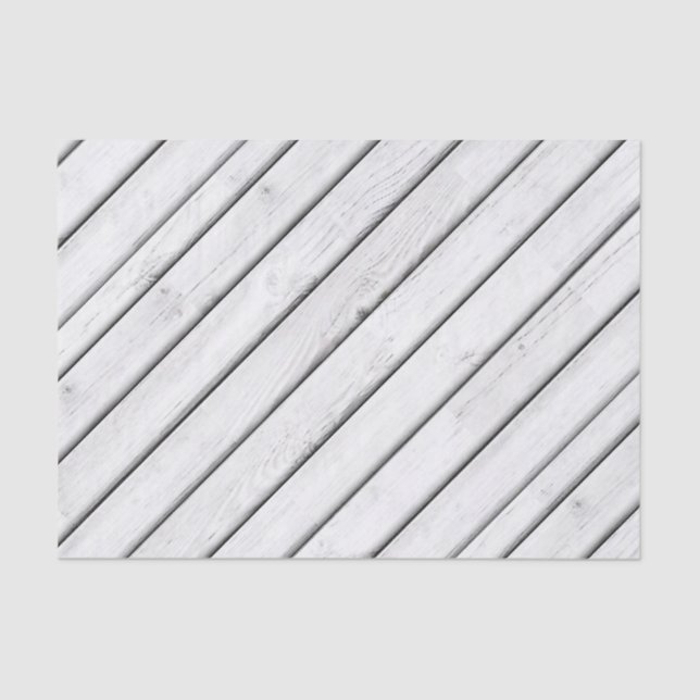 Faux Wood Slats | White | Customizable Tissue Paper (Front)