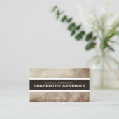 Faux wood texture and stripe  business card (Standing Front)