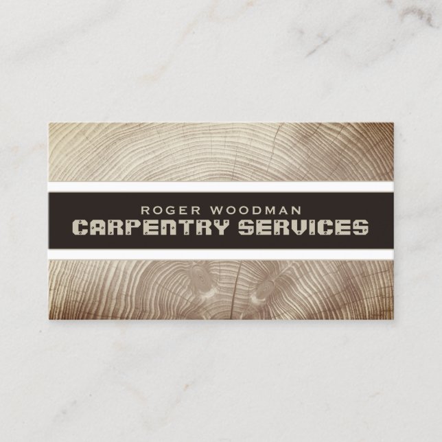 Faux wood texture and stripe  business card (Front)