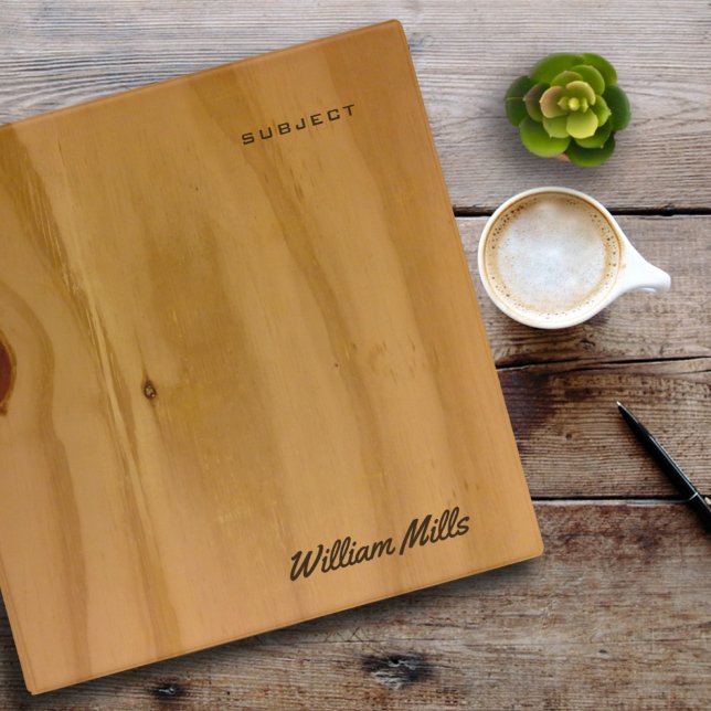 Faux Wood texture, rustic & personalized 3 Ring Binder (Creator Uploaded)