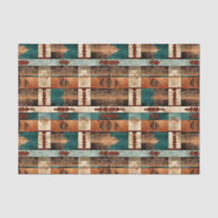 Faux wood tiled Western pattern decoupage Tissue Paper