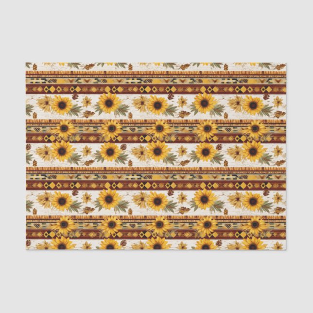 Faux wood tiled Western pattern decoupage  Tissue Paper (Front)