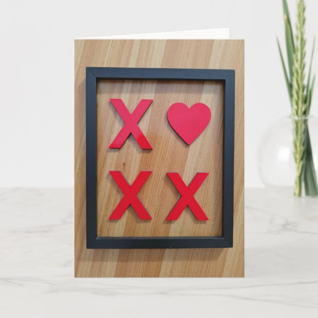 Faux Wood Xoxo Love Card (Front)