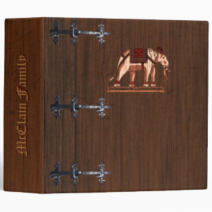 Faux Wooden Box With Elephant Album Binder
