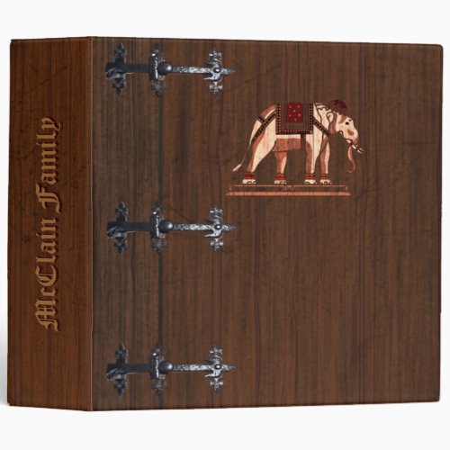 Faux Wooden Box With Elephant Album Binder