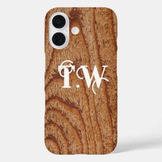 Faux Wooden Custom Initials Case-Mate iPhone Case