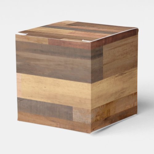 Faux Wooden Plank Timber Design Favor Boxes