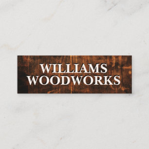 Faux wooden surface texture bold mini business card