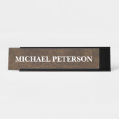 Faux Worn Brown Leather Personalized Desk Name Plate | Zazzle