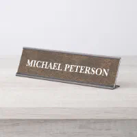 Engraved Desk Name Plates, Faux Leather