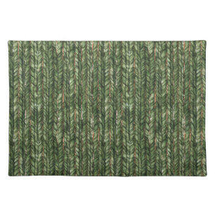 Faux Woven Green Threads Cloth Placemat