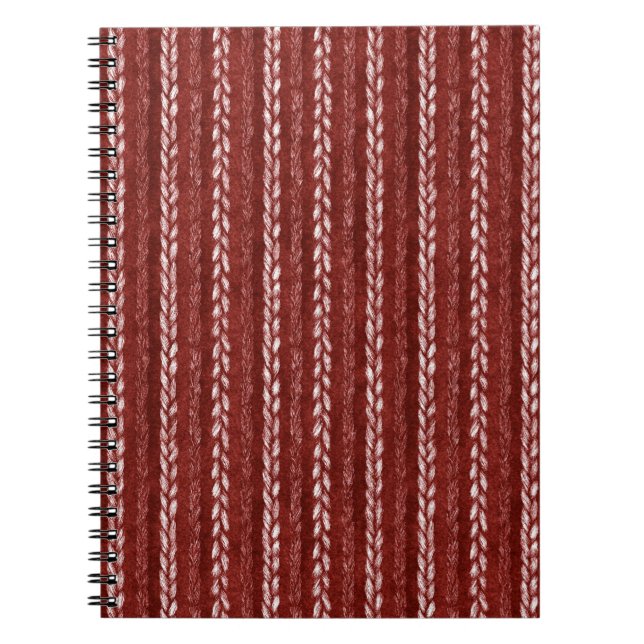 Faux Woven Red Threads   Notebook (Front)