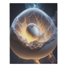 Faux Wrap Canvas Print,Egg in Egg