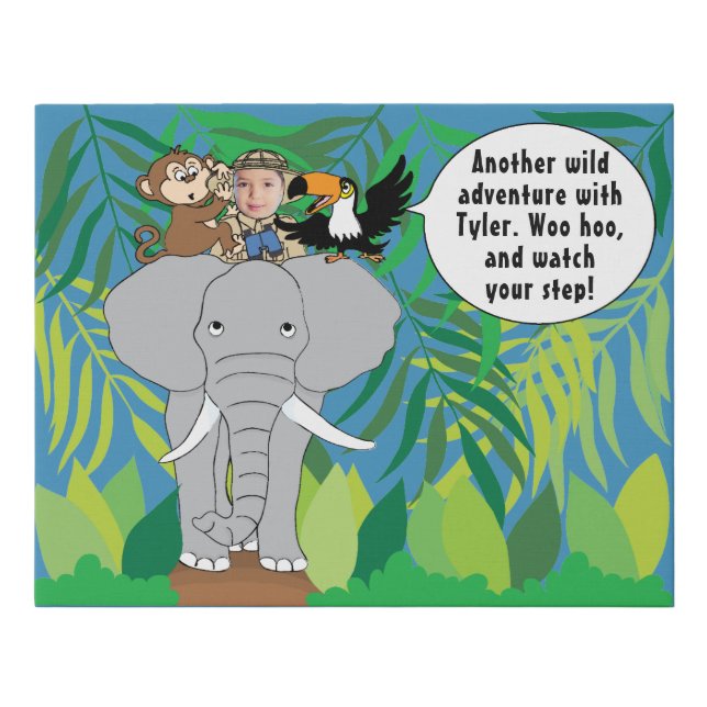 Faux Wrapped Canvas "Animal Safari" Personalize (Front)