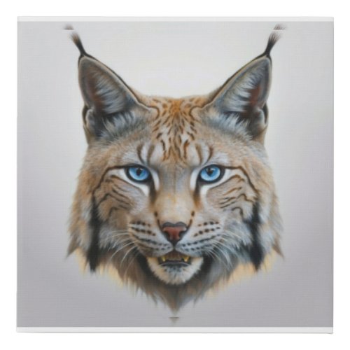 faux wrapped canvas art of lynx 