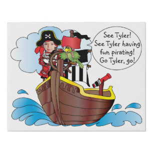 Faux Wrapped Canvas "Pirate Ship 2" Personalize