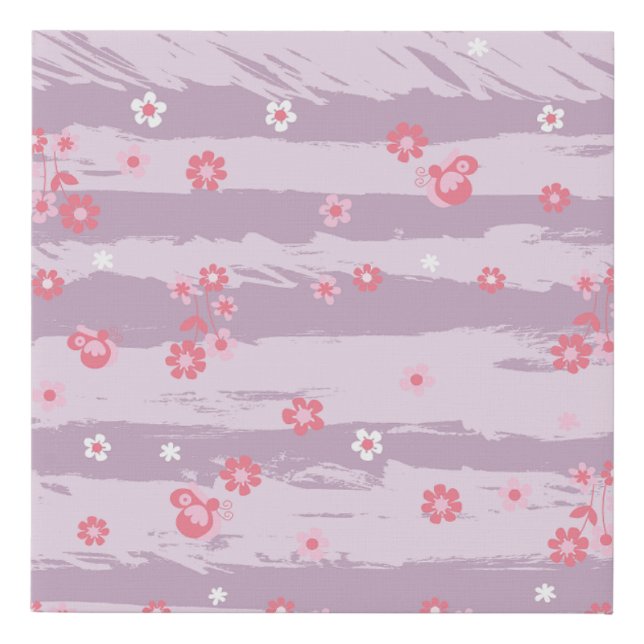 Faux Wrapped Canvas Print – Butterfly Garden (Front)