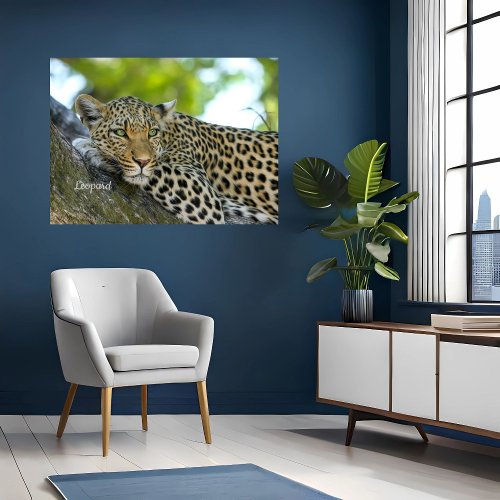  Faux Wrapped Canvas Print Leopard Big Cat Decor