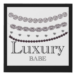 Faux Wrapped Canvas Print Luxury Babe with diamond