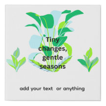 Faux Wrapped Canvas Print  modern botanical leaf