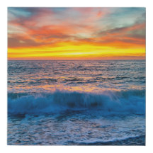 Faux Wrapped Canvas Print - Ocean Waves
