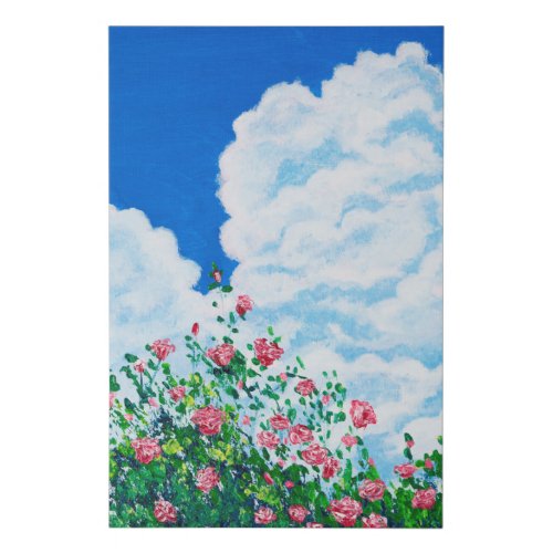 Faux Wrapped Canvas Print of Rose Garden Sky