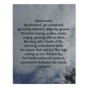 Faux Wrapped Canvas Print Photograph with poem