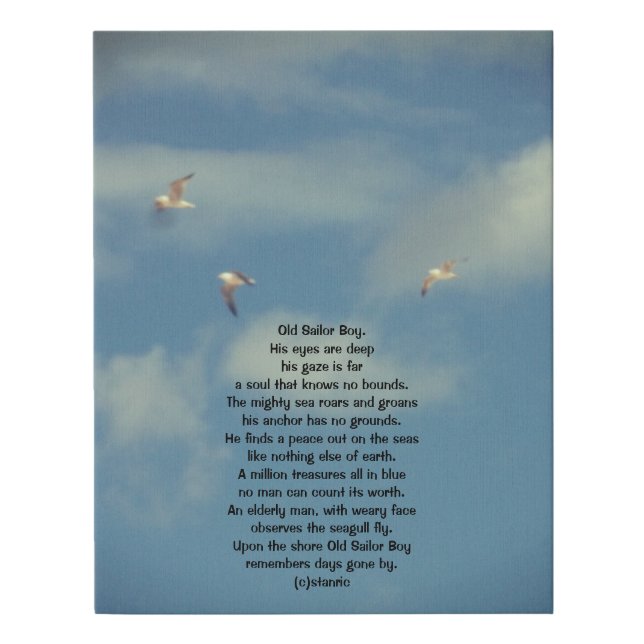 Faux Wrapped Canvas Print Photograph with poem  (Front)