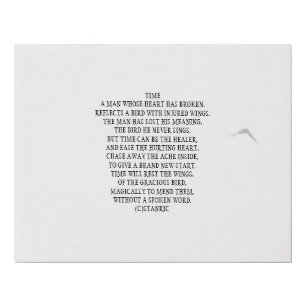 Faux Wrapped Canvas Print style Time Poem 