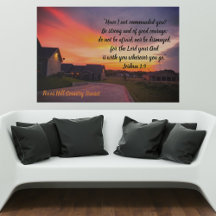 Faux Wrapped Canvas Print Texas Sunset Scripture 