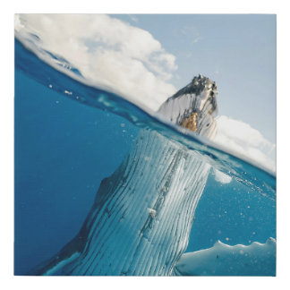 Faux Wrapped Canvas Print - Whale Breach